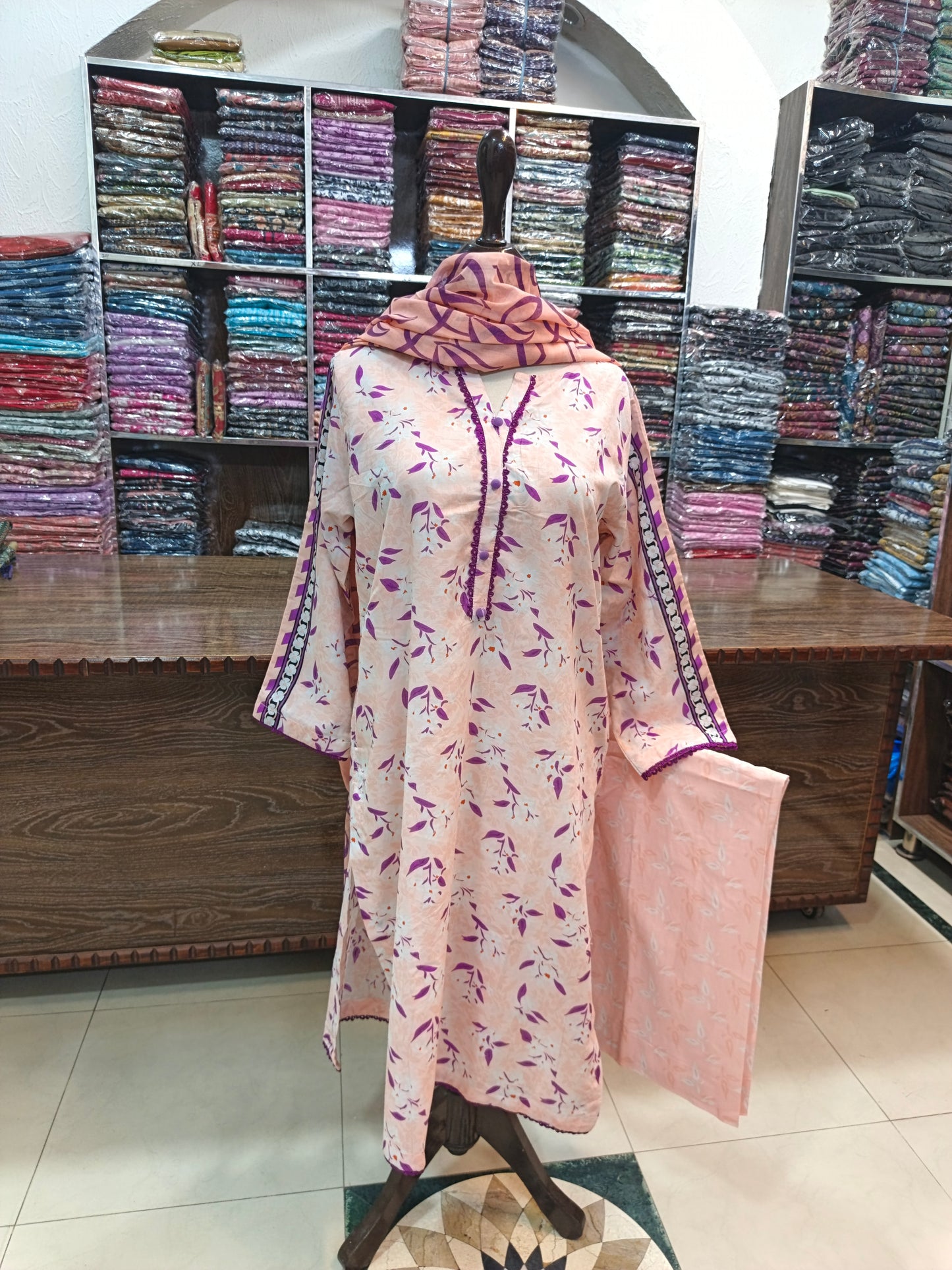 Bin saeed premium lawn stiched shirt trouser 3pc pnkprp