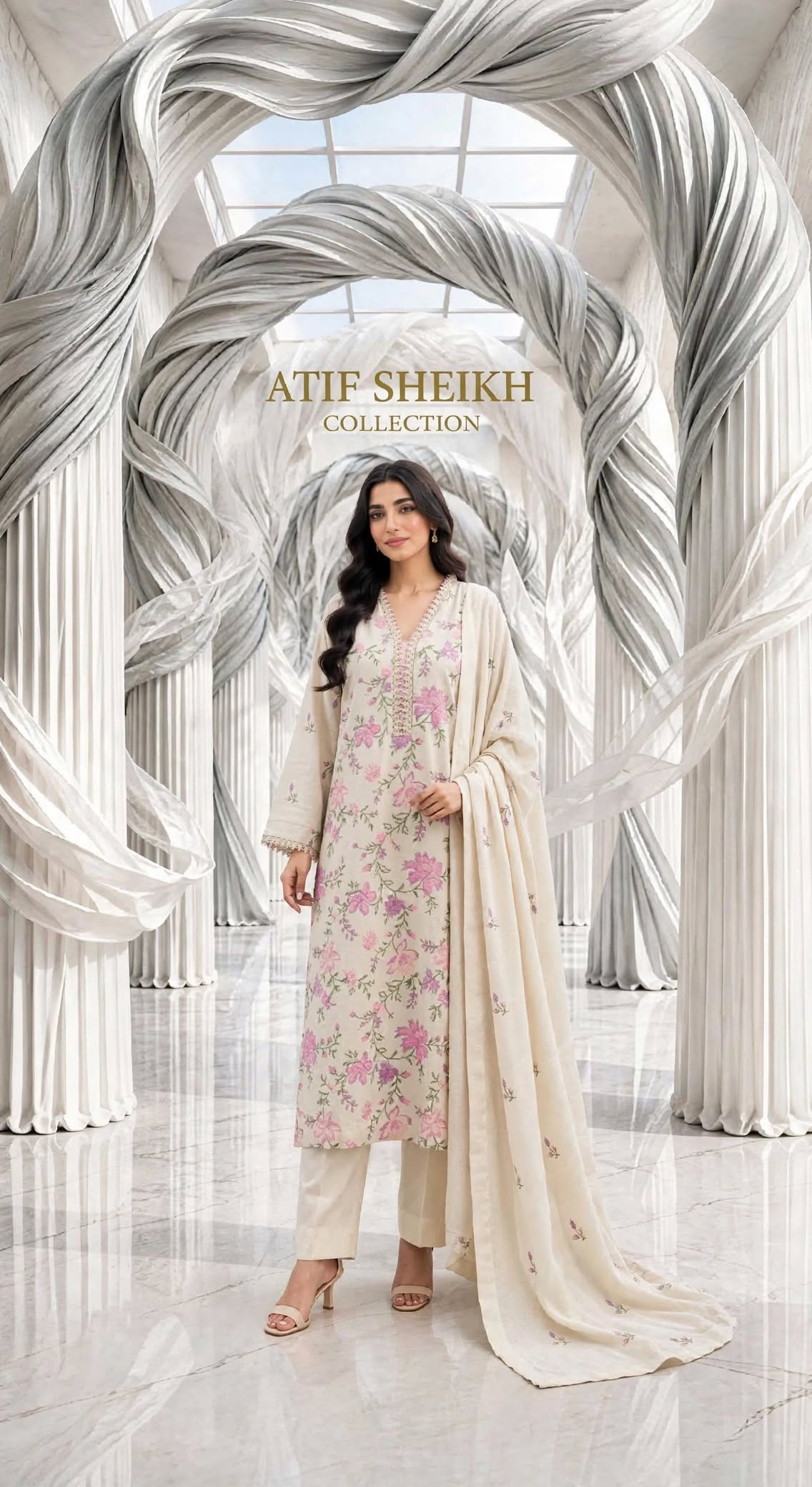 Khaddar embroidered stiched 3pc prplfryl