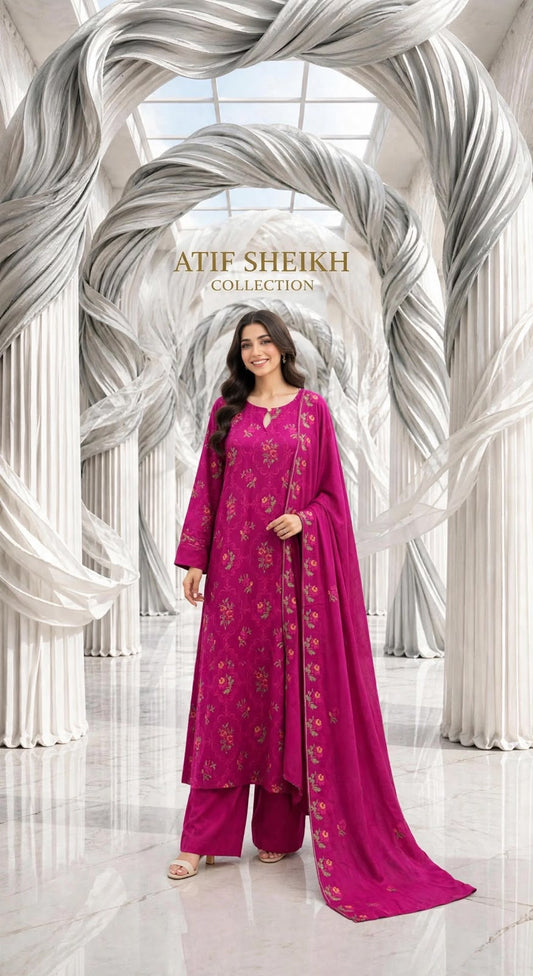 Karandi embroidered stiched shirt trouser 3 pc shpnk