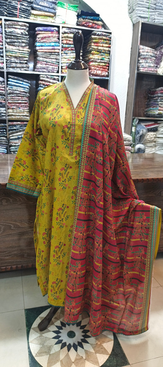 Safina premium lawn shalwar kameez stiched 3 pc