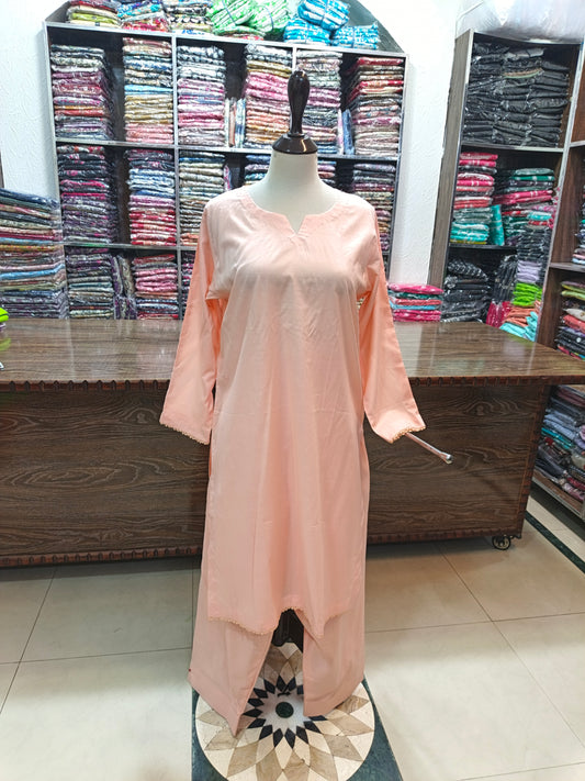 Solid pure lawn stiched shalwar kameez 2 pc lghtpch