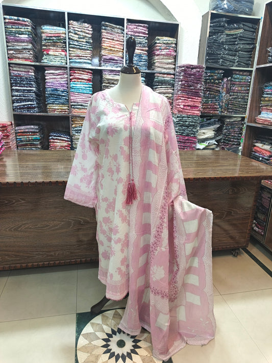 Binsaeed premium lawn stiched shalwar kameez 3pc wt