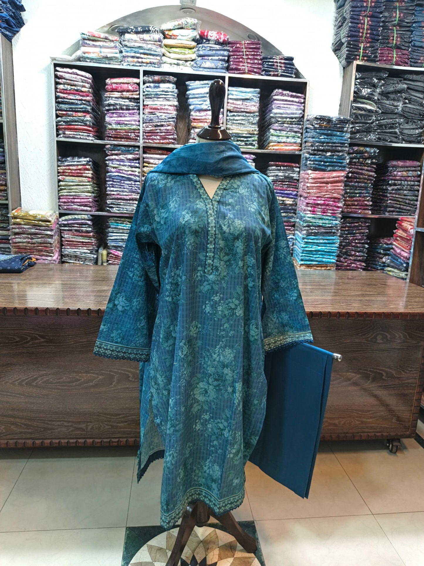 Bin saeed premium lawn stiched shirt trouser 3pc slfrzi