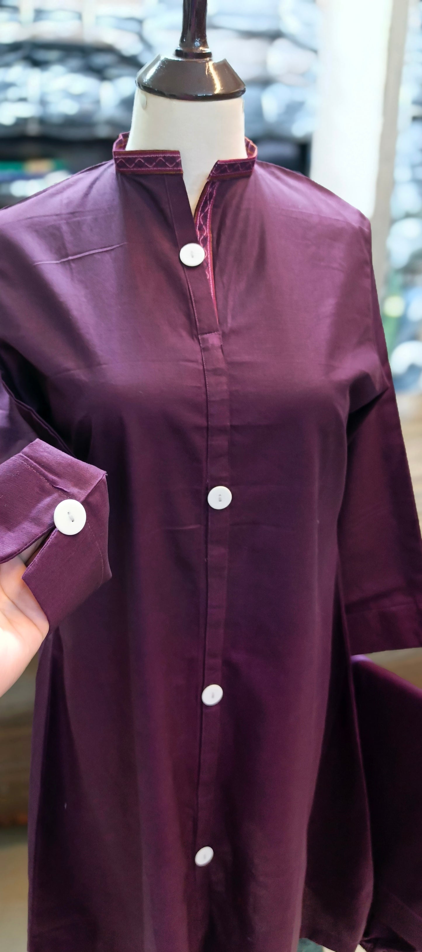 Bin saeed khaddar long A line stiched