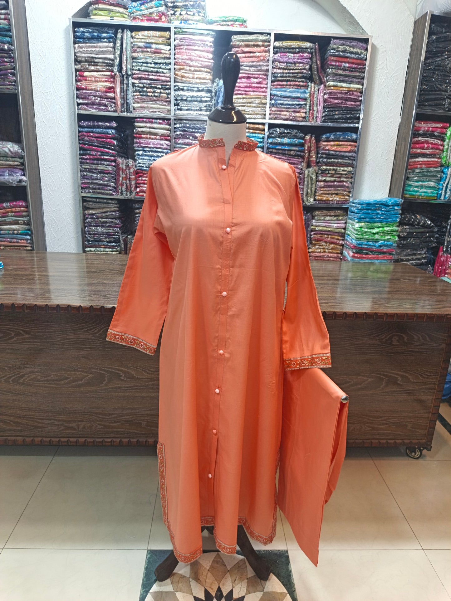 Solid pure lawn long co ord set 2 pc pch
