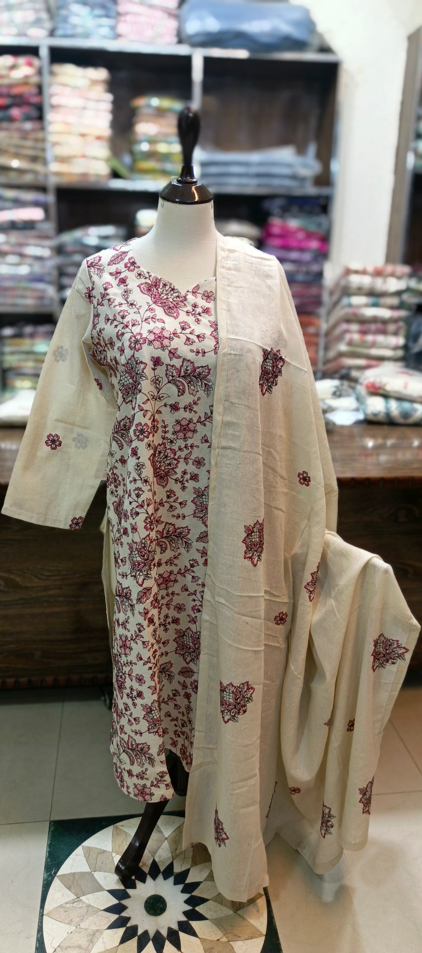 Karandi khaddar embroidered stiched 3 pc