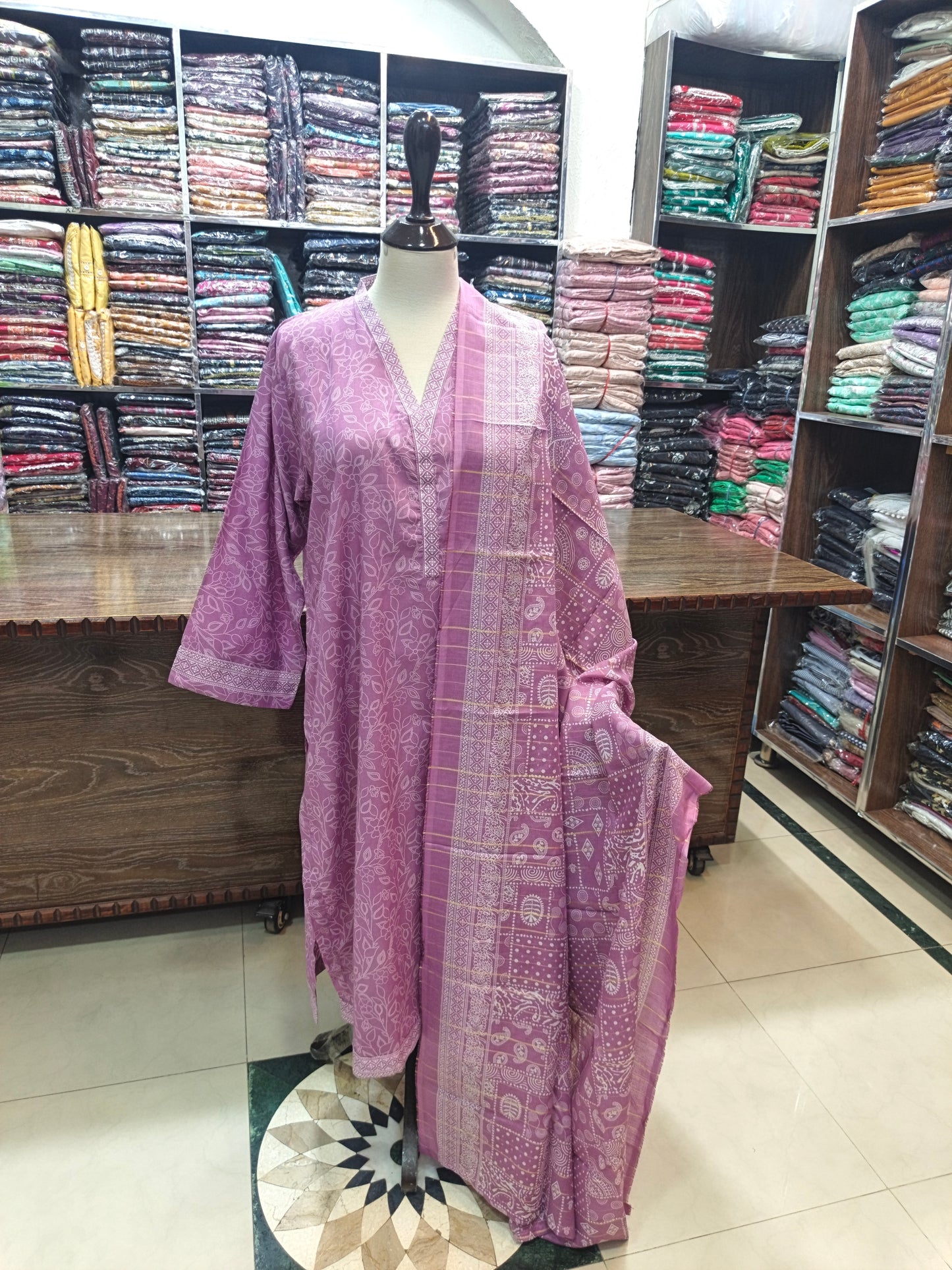 Binsaeed premium lawn stiched shirt trouser 3pc llac3