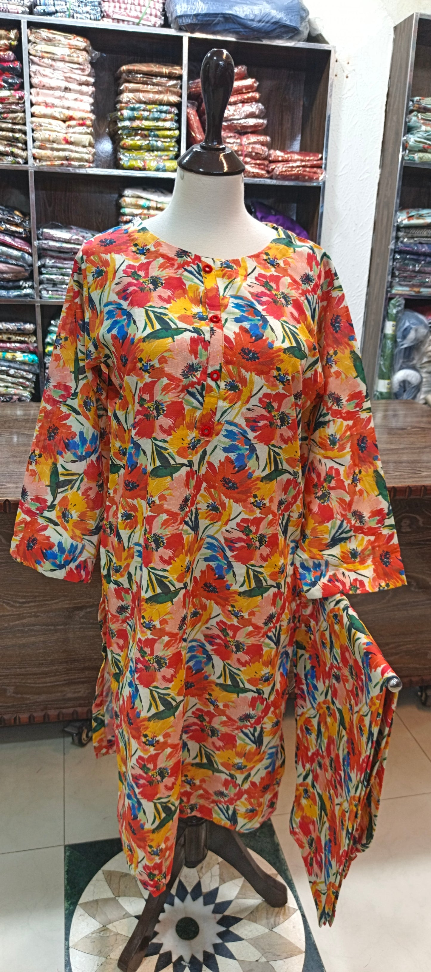 Khaddar stiched shalwar kameez 2 pc