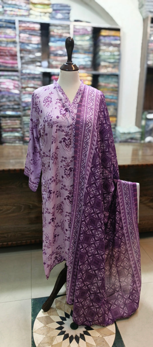 Safina premium lawn stiched shalwar kameez 3 pc lilcD