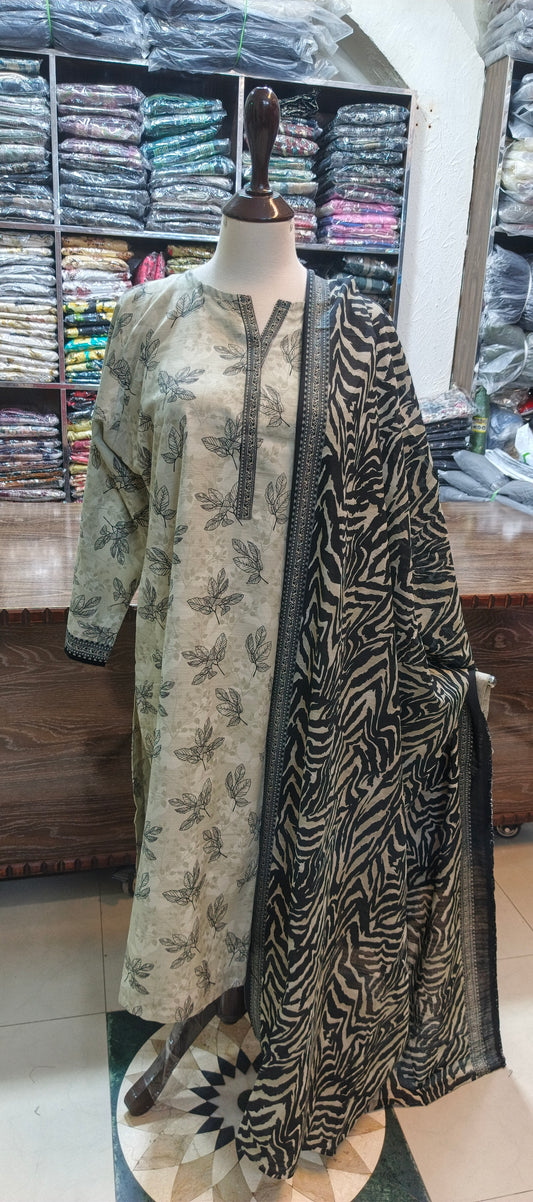 Bin saeed khaddar stiched 3 pc