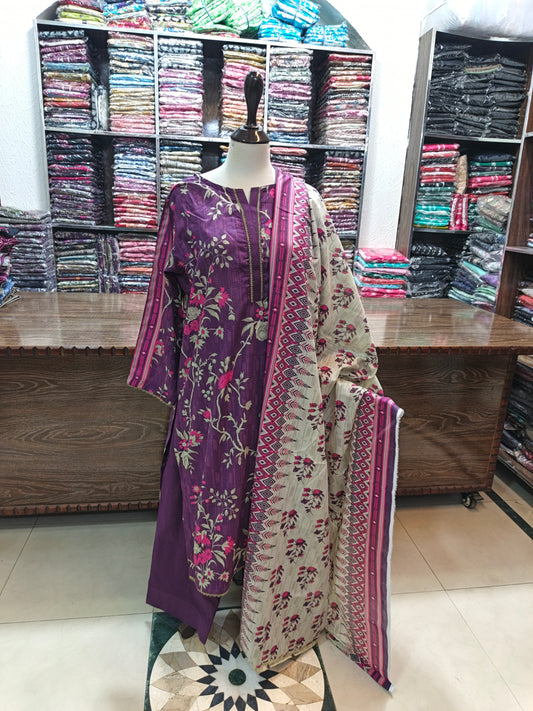 Safina premium lawn stiched shalwar kameez 3 pc plmfl