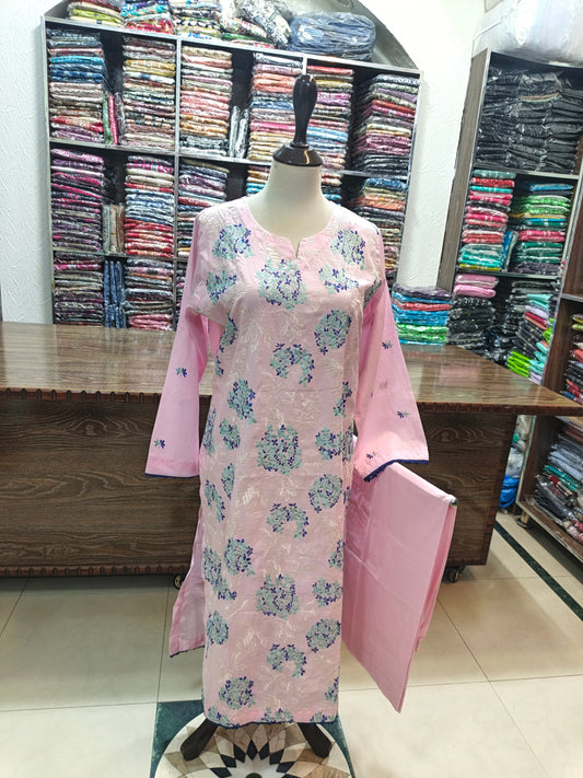Breeze embroidered lawn stiched long shirt trouser 2 pc pnkm