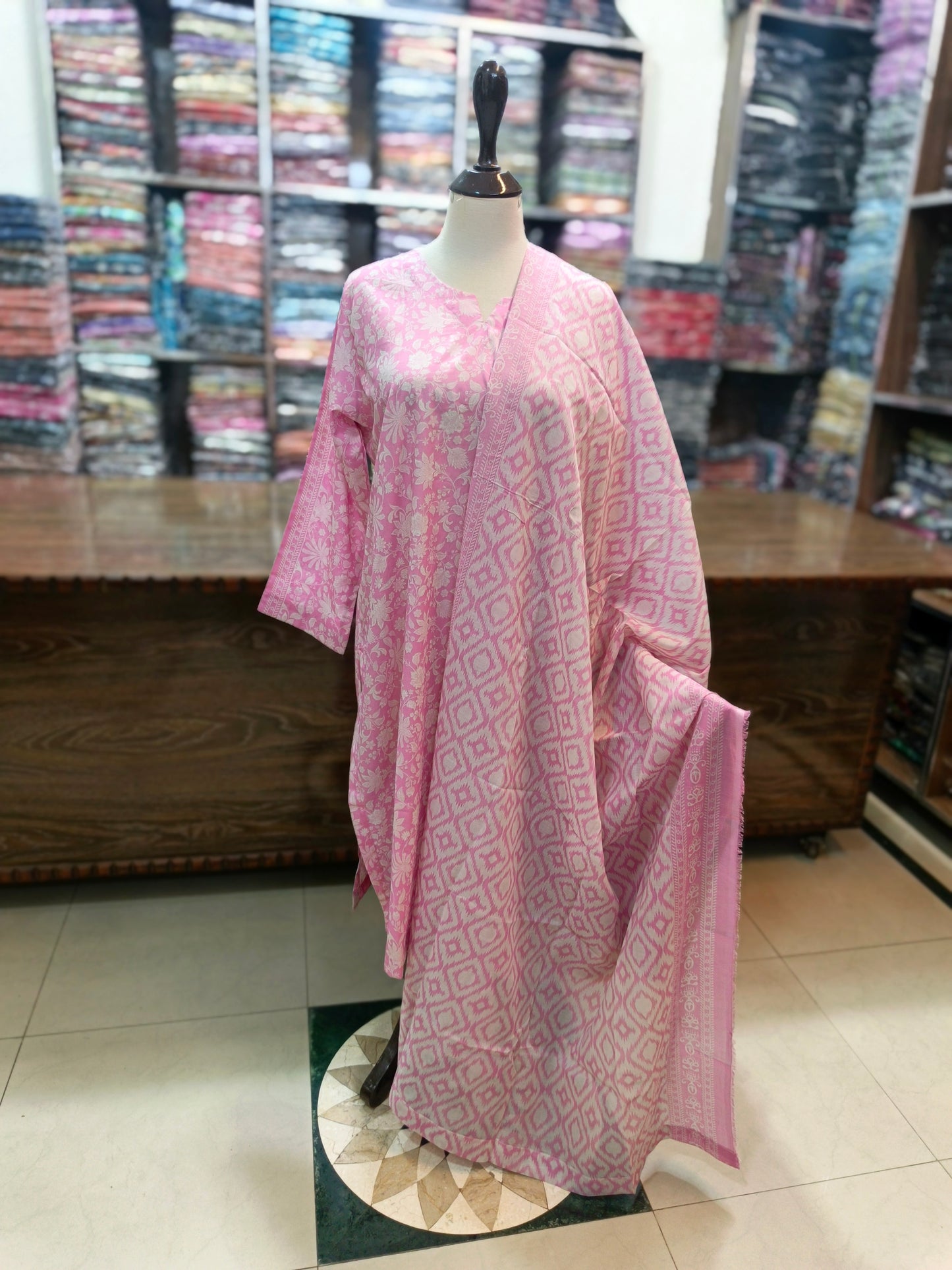 Binsaeed premium lawn stiched shirt trouser stiched 3pc Bpnk