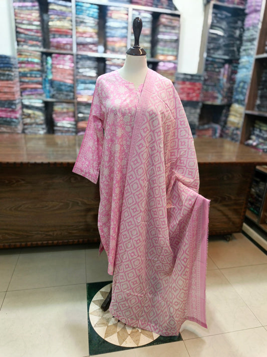 Binsaeed premium lawn stiched shirt trouser stiched 3pc Bpnk