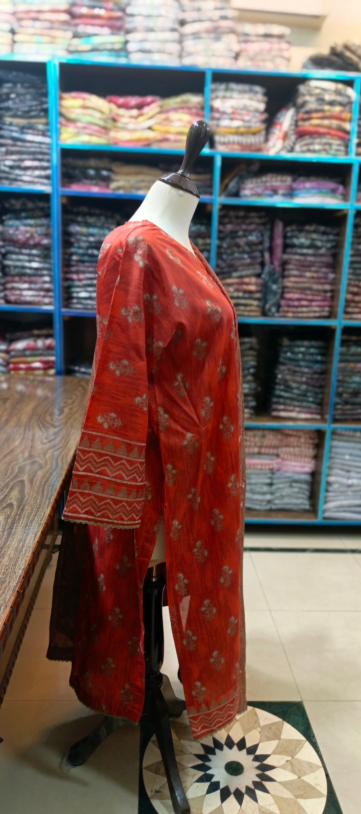 Safina premium lawn long shirt trouser stiched 3 pcRB