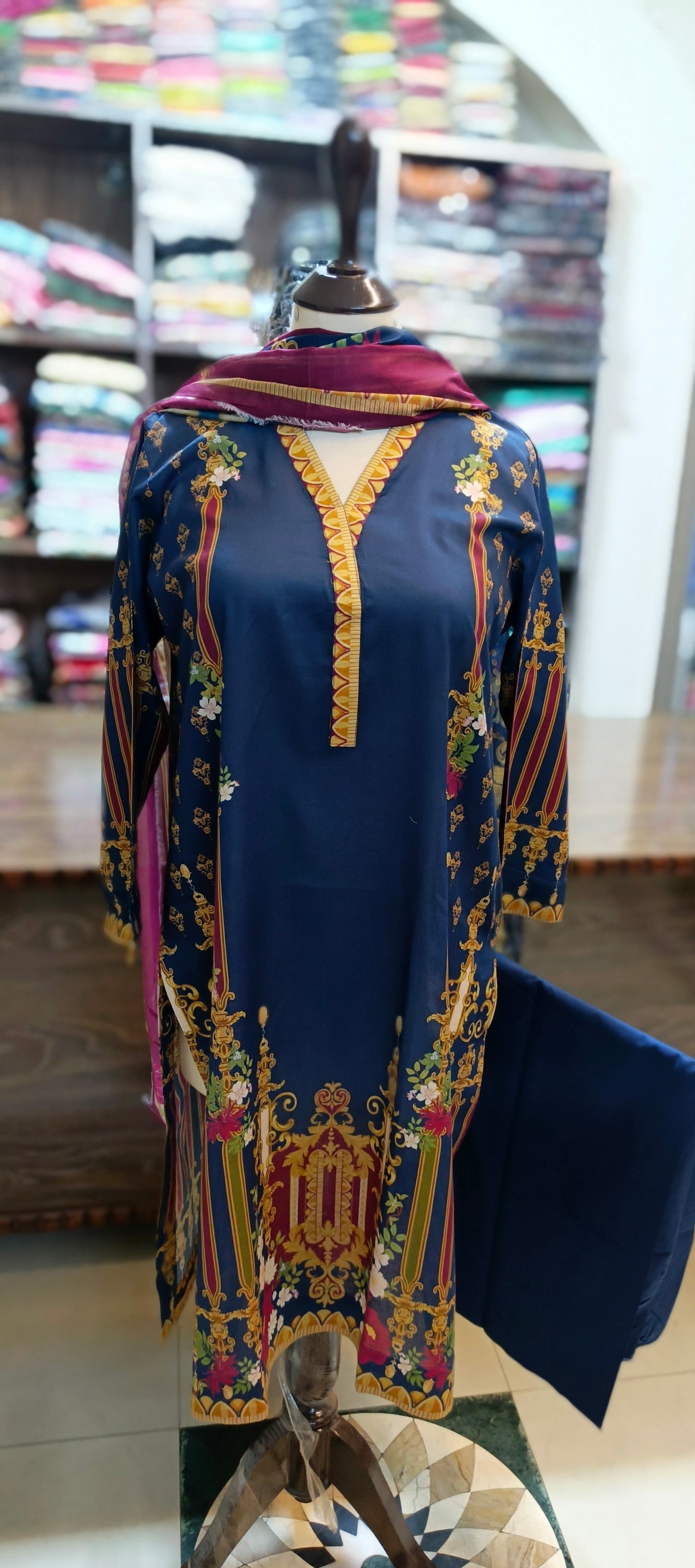 Co ord set 3 pc pure lawn