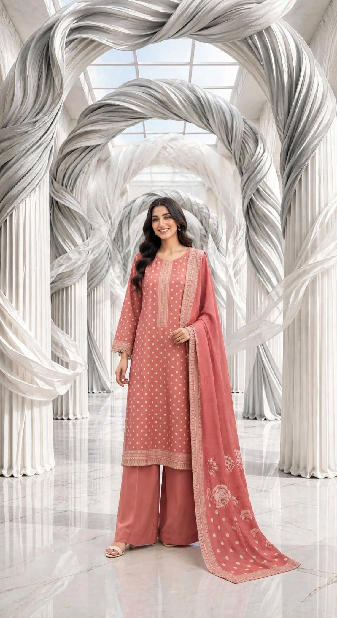 Binsaeed khaddar stiched shalwar kameez 3pc pchdts